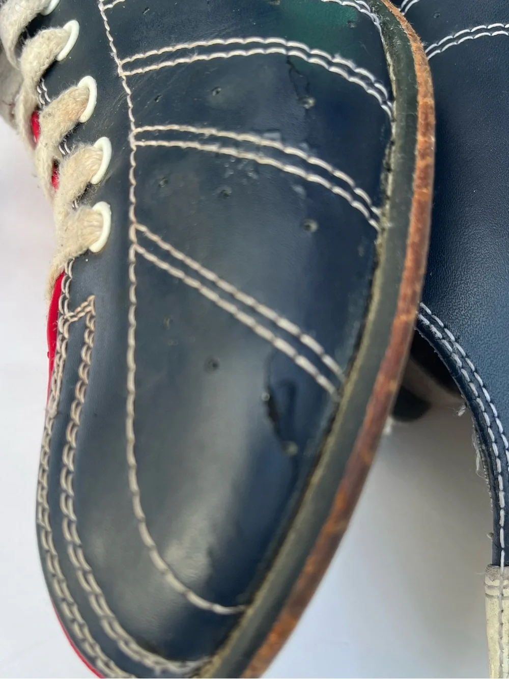Red and White Men's Bowling Style Slip-On Loafers